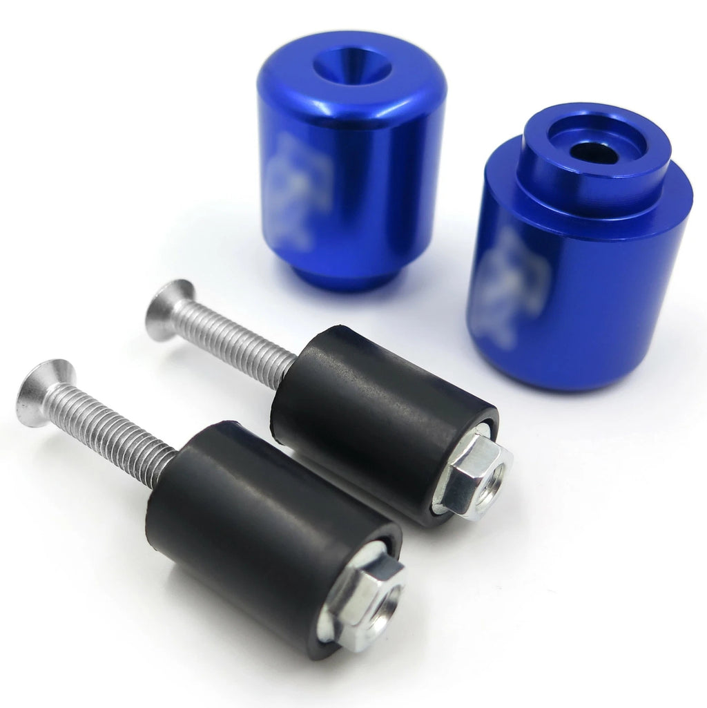 Set of 2 Blue Rubber Bar Ends for Yamaha YZF-R6 (2006–2012), FJR 1300 (2003–2010), YZF-R1 (1998–2012)
