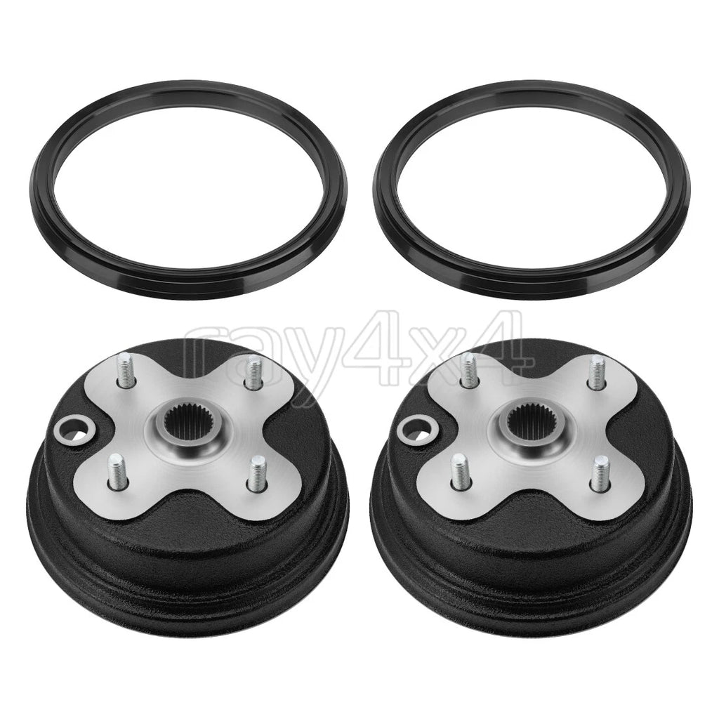 2X Front Wheel Brake Drum w/Dust Seals for Yamaha Big Bear 350 (1996–1998)