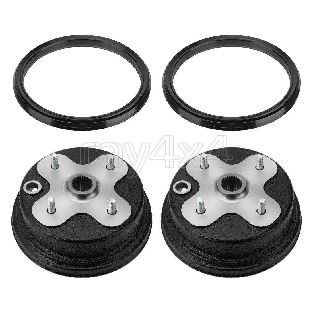 2X Front Wheel Brake Drum w/Dust Seals for Yamaha Big Bear 350 (1996–1998)