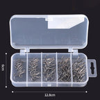 Fishing Hooks Set of 51 (2#/4#/6#/8#/10#) Black Fishing Accessories