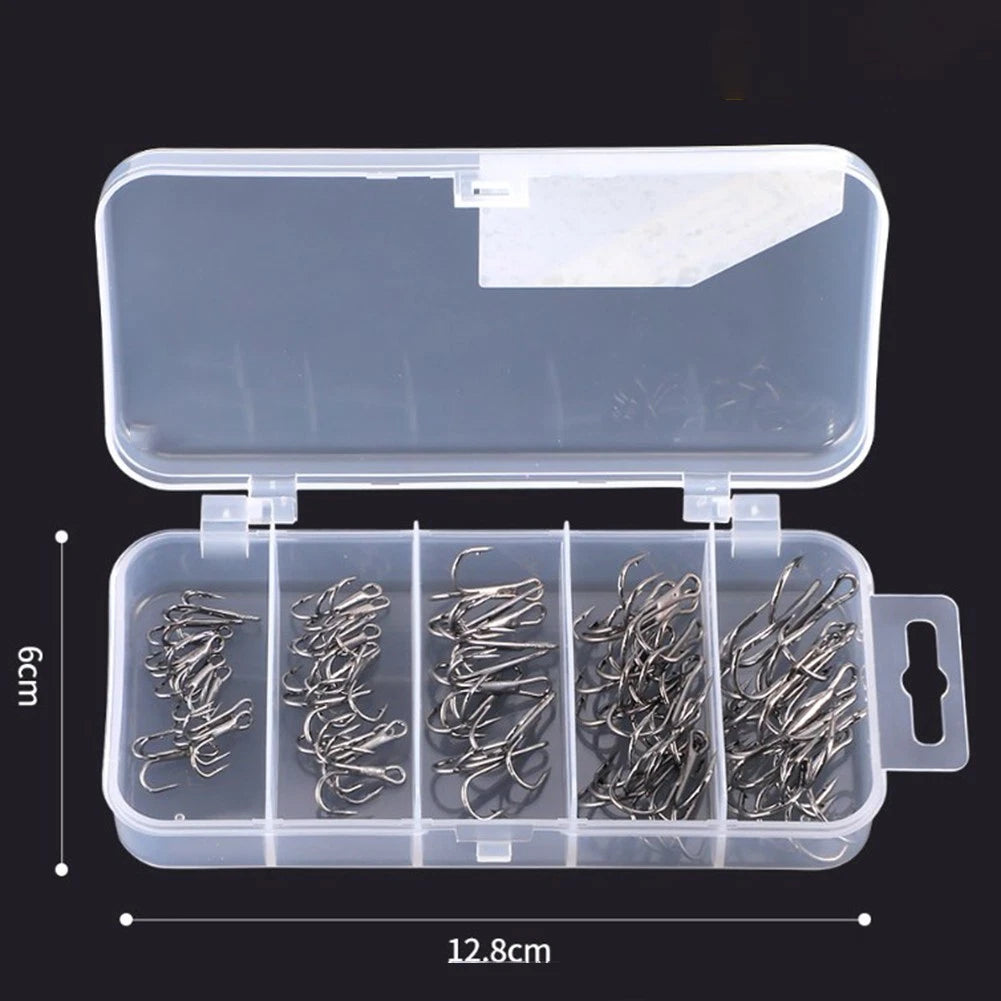 Fishing Hooks Set of 51 (2#/4#/6#/8#/10#) Black Fishing Accessories