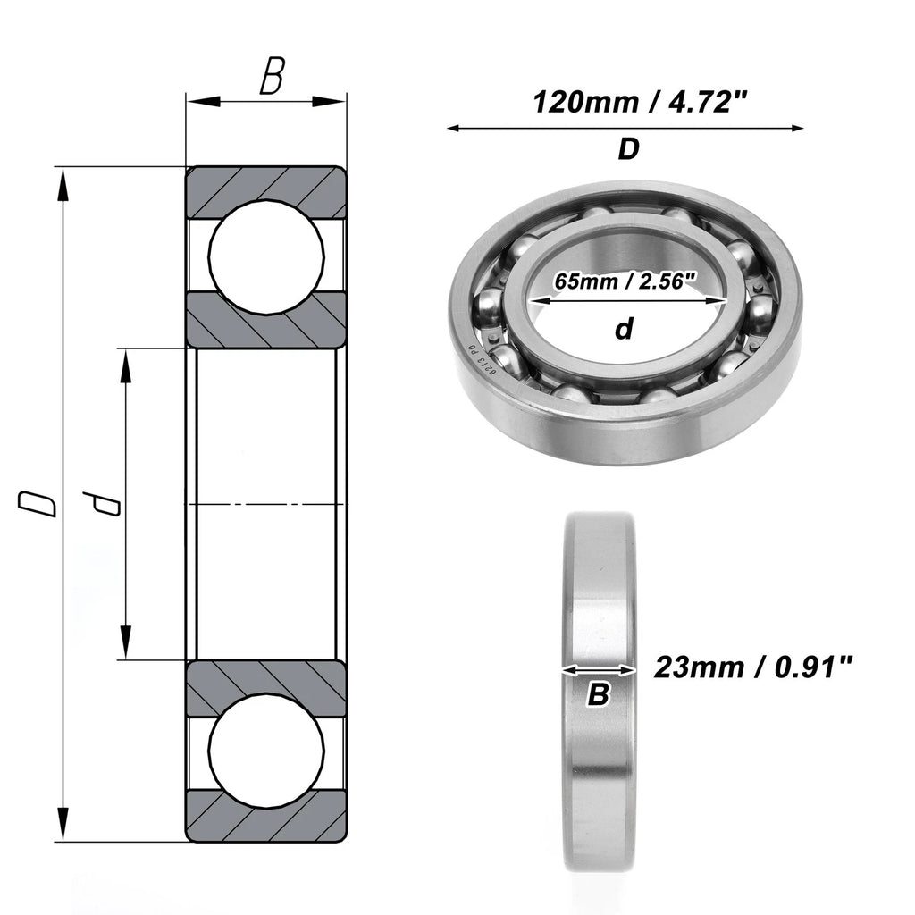 Deep Groove Ball Bearing 6213 for Scooter Skateboard Wheel (P0 65x120x23mm)