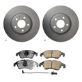 Set of 4 Hella Front Rotors & Akebono EURO Ceramic Brake Pads for Audi A4 A5 Quattro (2009–2016)