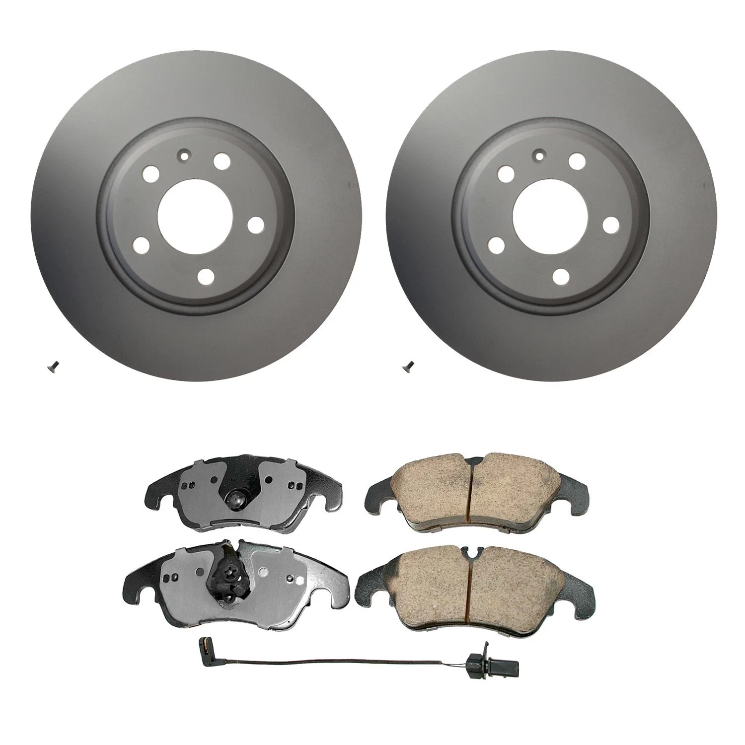 Set of 4 Hella Front Rotors & Akebono EURO Ceramic Brake Pads for Audi A4 A5 Quattro (2009–2016)