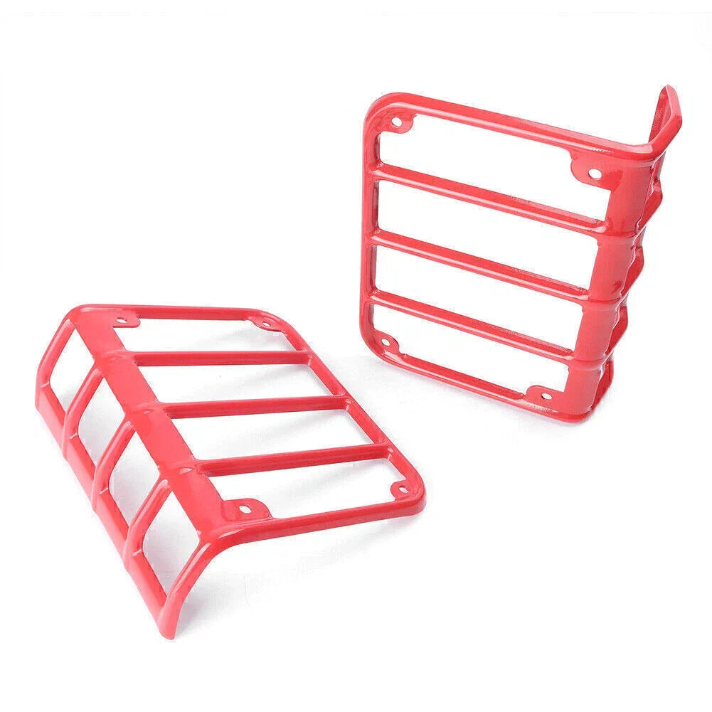 Steel Metal Tail Light Covers for Jeep Wrangler JK (2007-2016) Red