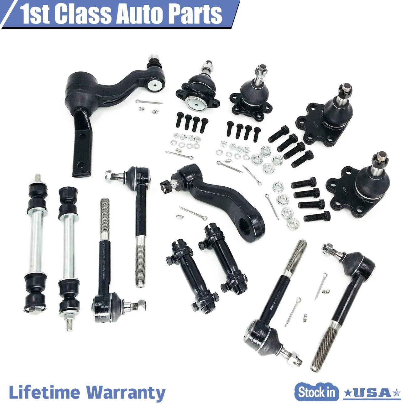 14pc Front Suspension Tie Rod Ends Kit for Chevy GMC K1500 K2500 (1988–1992)