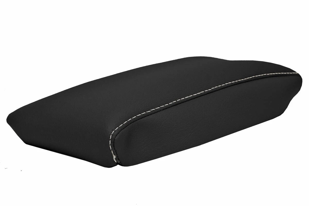 Leather Center Console Lid Armrest Cover for BMW X3 (2003–2010) White Stitch