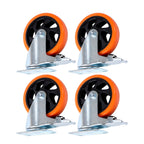 Set of 4 Heavy Duty 5" Swivel Caster Wheels with Dual Locking