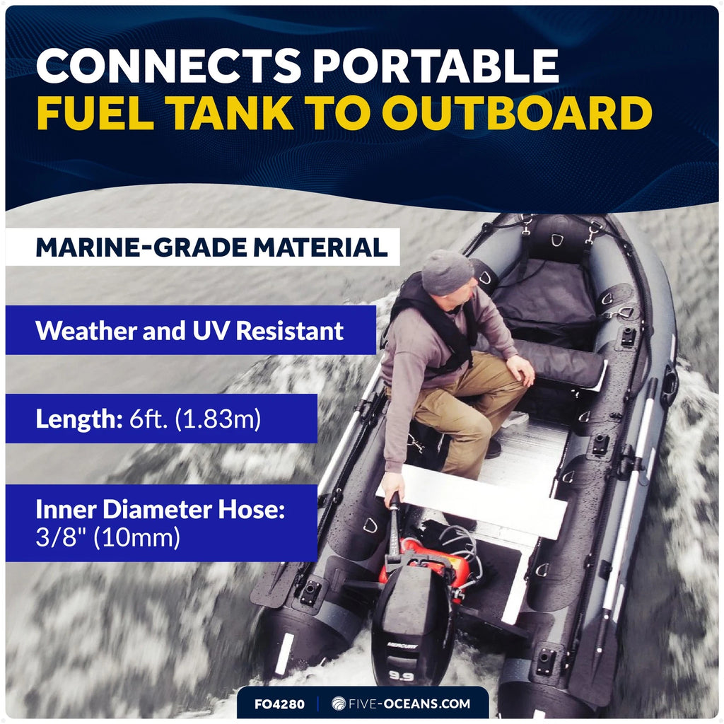3/8" Marine Fuel Line with Primer Bulb for Universal Outboard Boat (EPA)