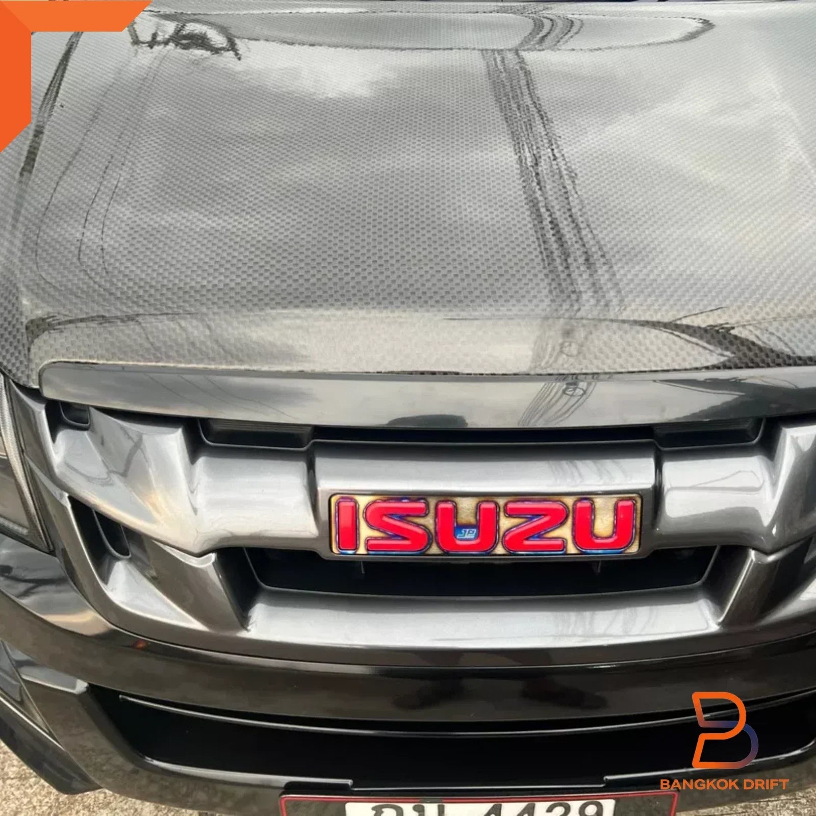 Black Front Line Bonnet Hood Trim for Isuzu D-Max MU-X (2012-2016)