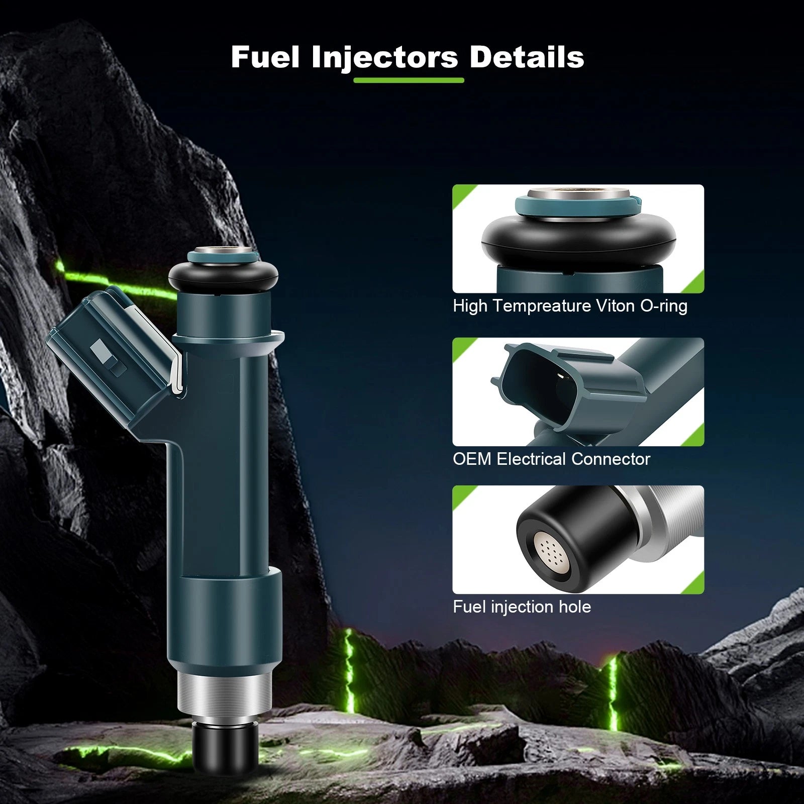 Set of 6 Fuel Injectors for Toyota Tundra 4.0L (2007–2011) Tacoma 4.0L (2006–2015)