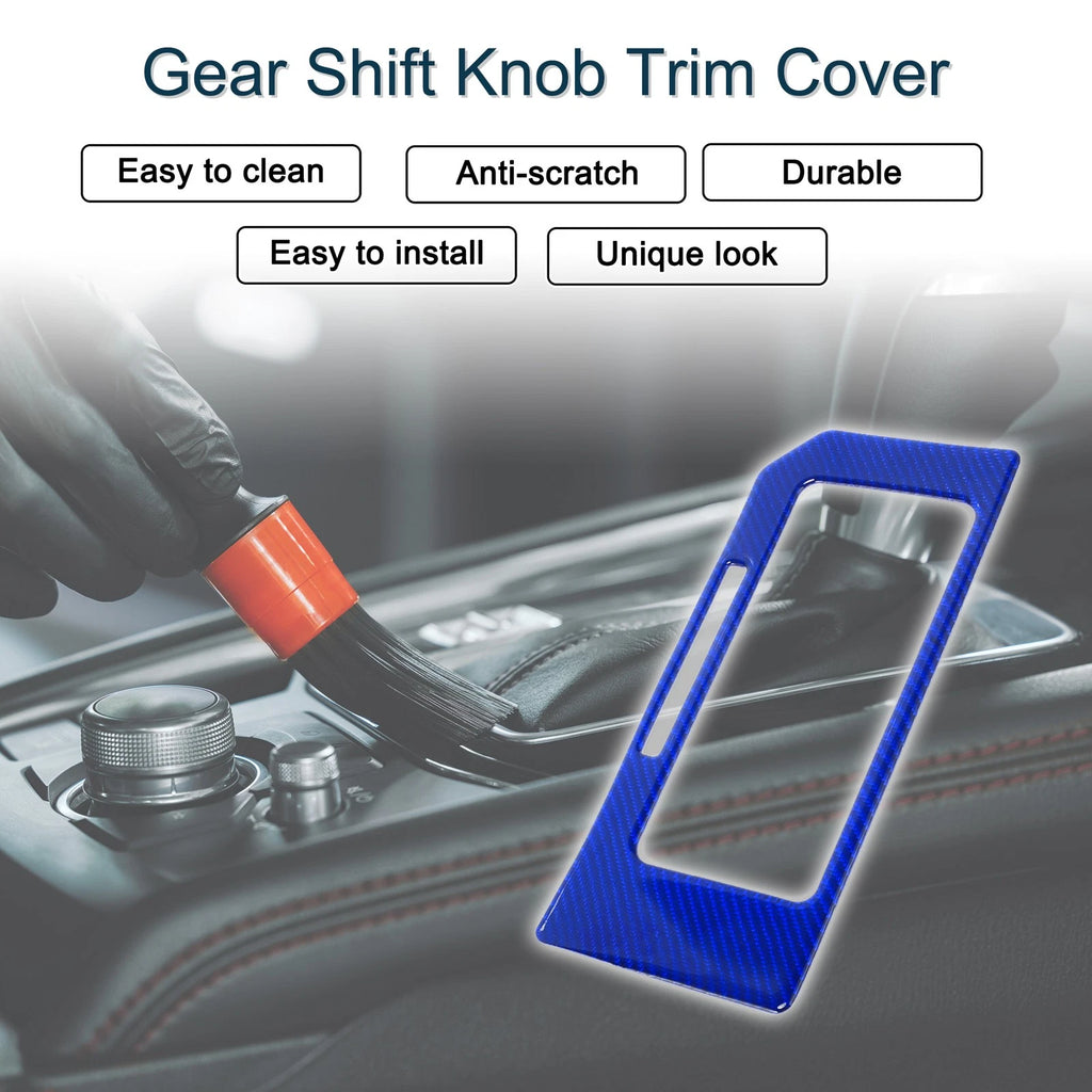 ABS Gear Shift Knob Cover Sticker for Ford F150 (2015–2020) Carbon Fiber Dark Blue