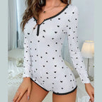 2X Heart-Printed Pajamas Set for Women