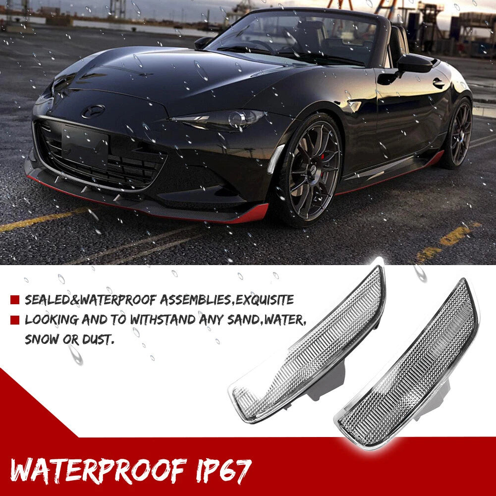 Set of 4 Clear Lens Side Marker Lights for Mazda MX-5 Miata (2016–2022)