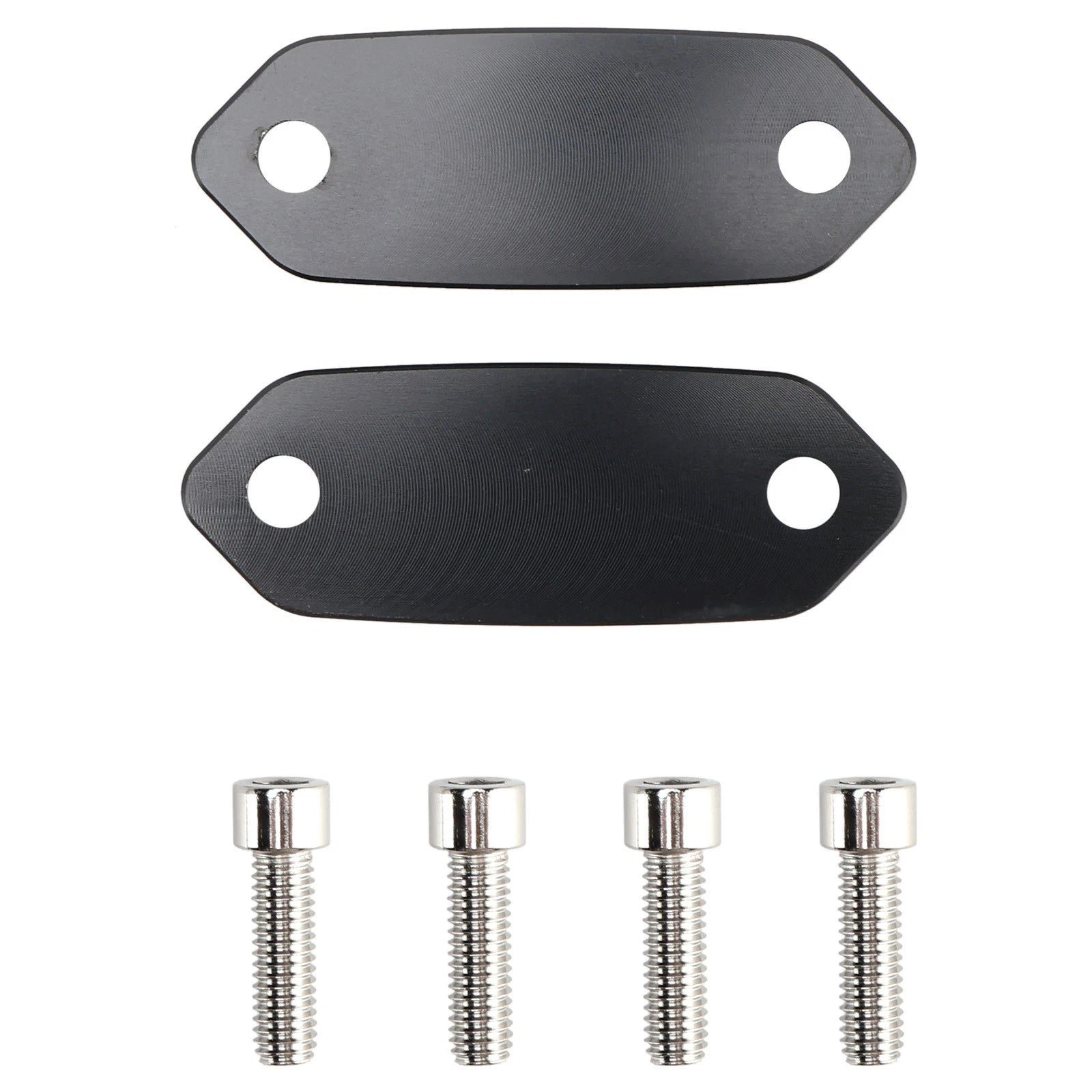 CNC Mirror Block Off Plates Hole Caps Black for Kawasaki ZX-6R 2013–2025