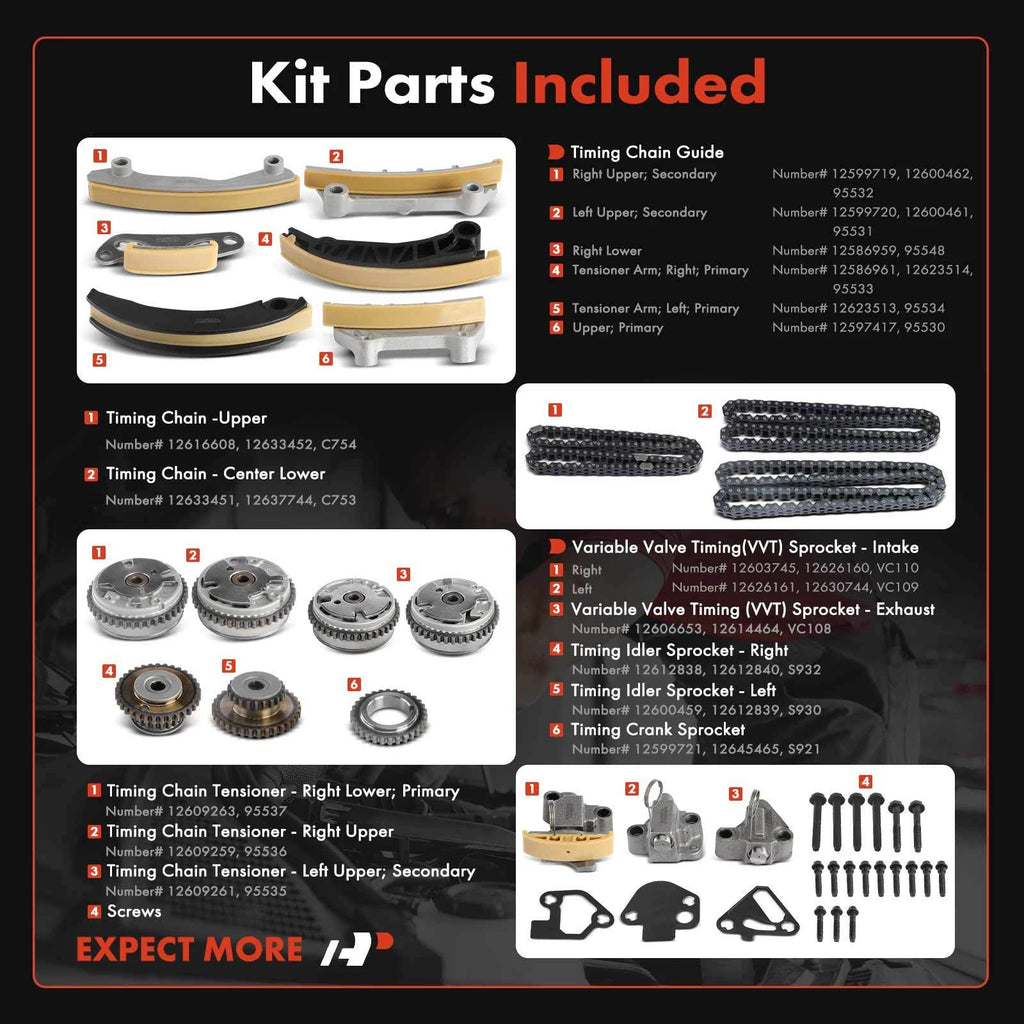 Timing Chain Kit for Chevy Equinox Malibu Traverse (2008-2017)