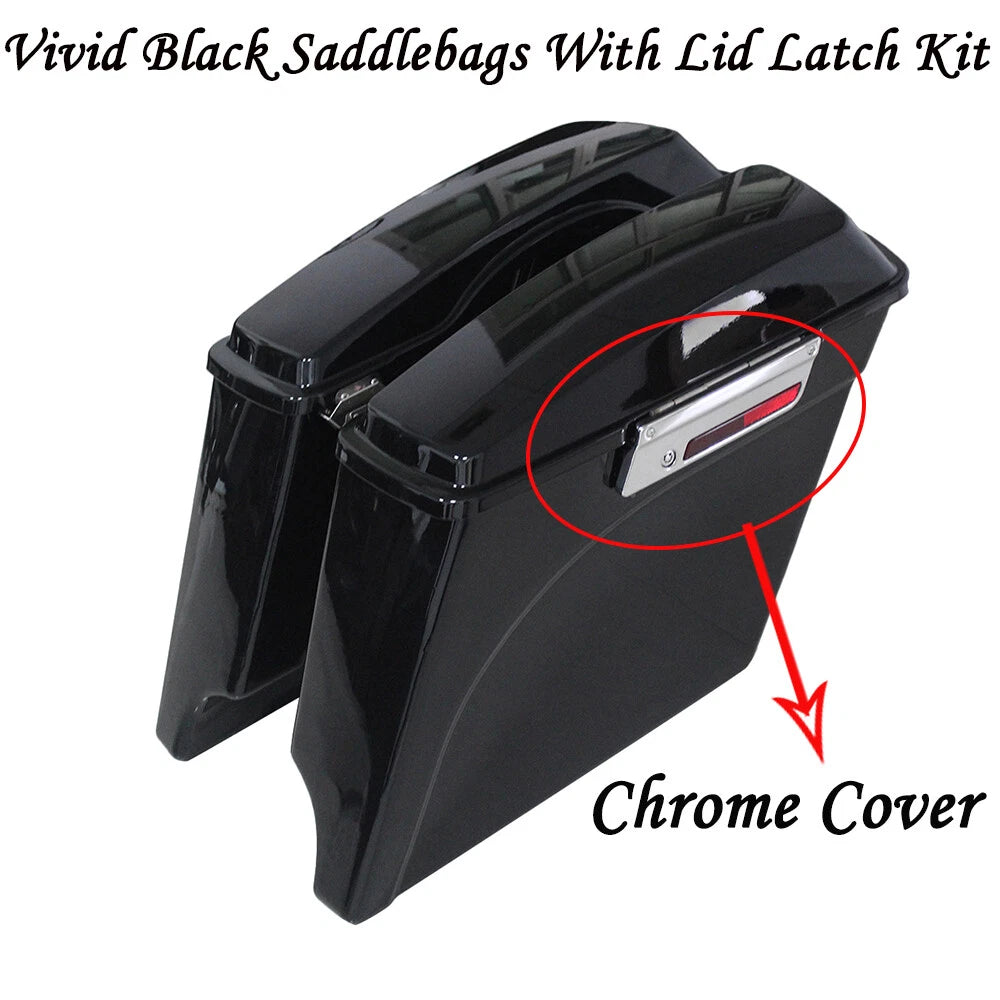 5" Stretched Extended Hard Saddle Bags for Harley Touring Road King Glide