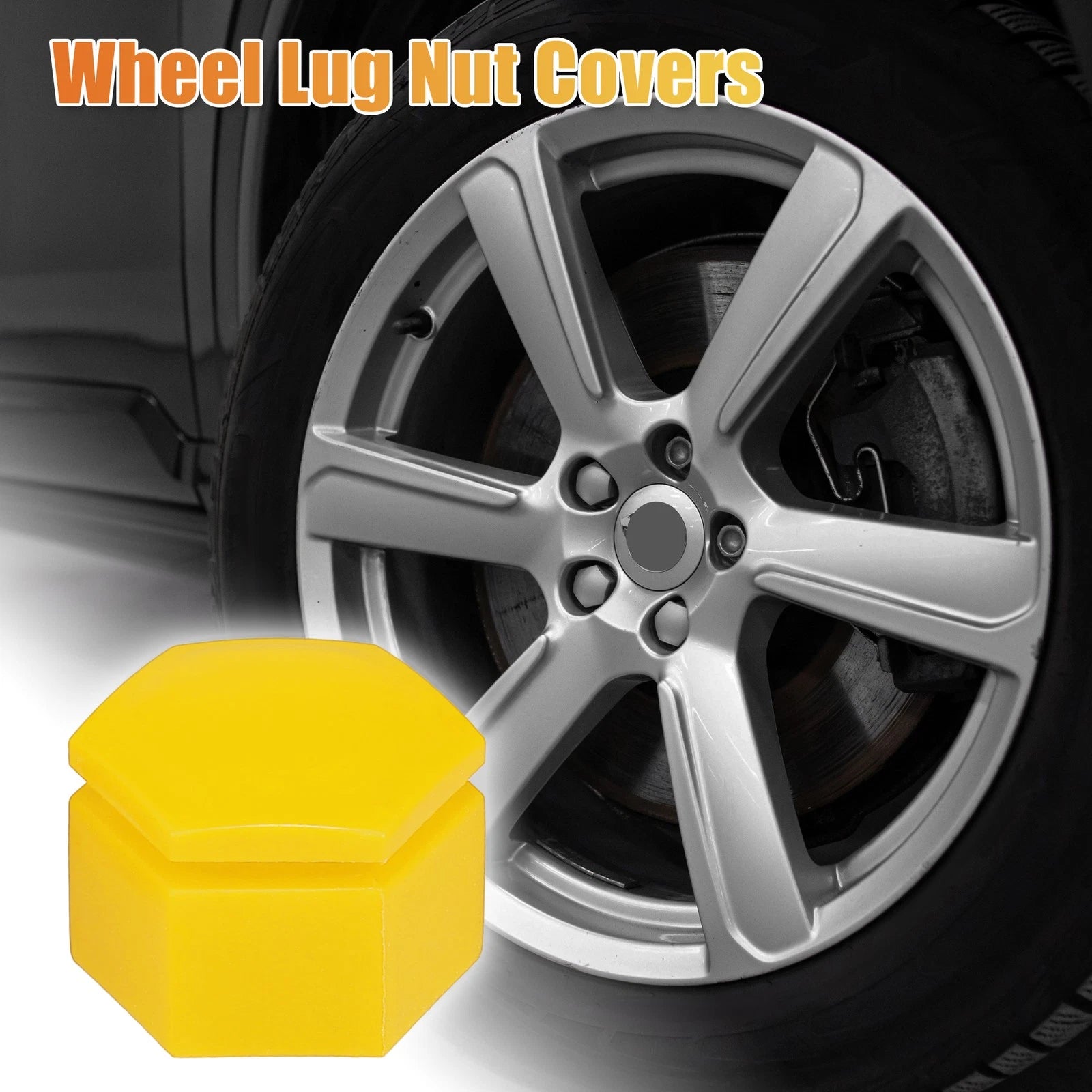 20 Pcs 22mm Wheel Lug Nut Cover for Land Rover Range Rover Sport (2006–2013) Yellow