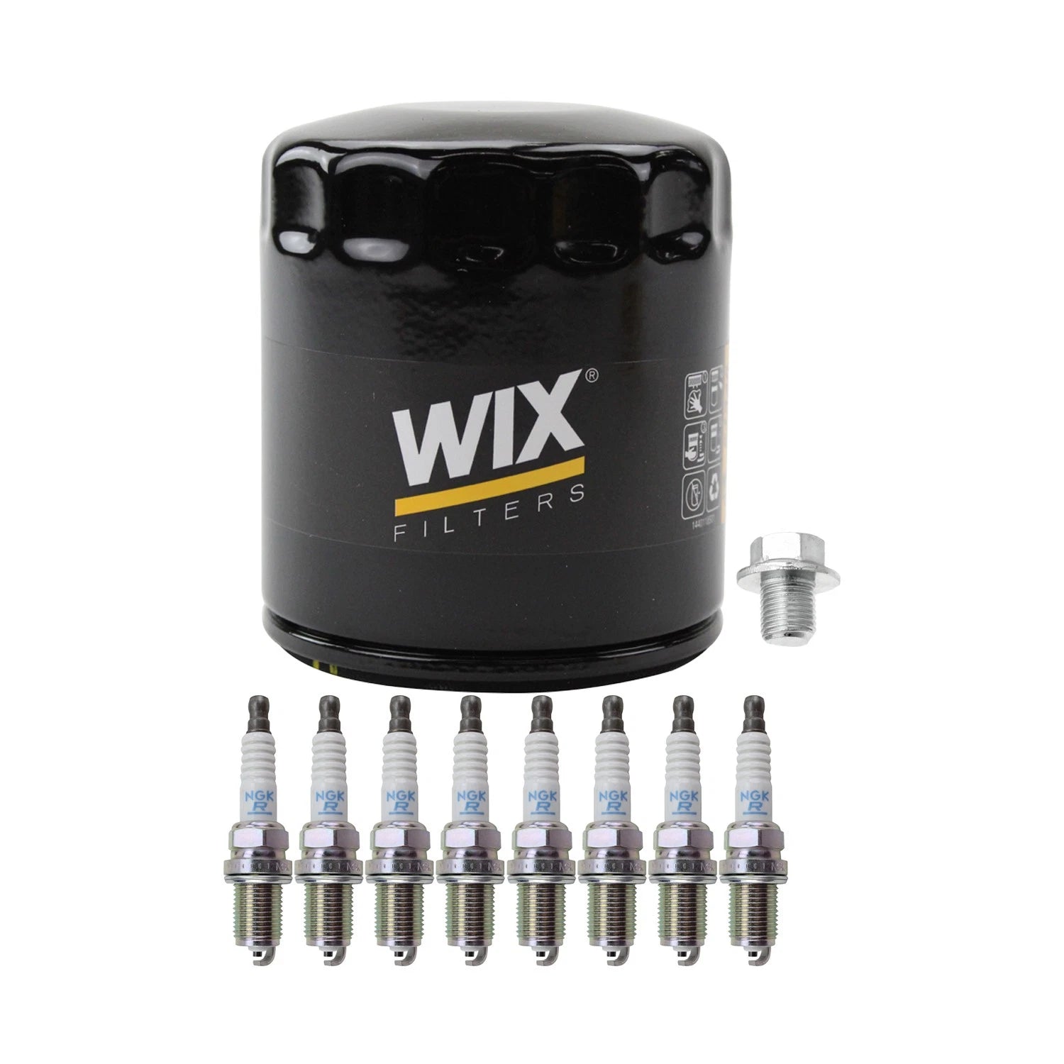 Wix Engine Oil Filter & NGK 8 Spark Plugs for 4Runner GS430 LX470 SC400 (1996–2002)