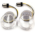 2X 1157 Bullet White/Amber LED Turn Signal Insert for Harley