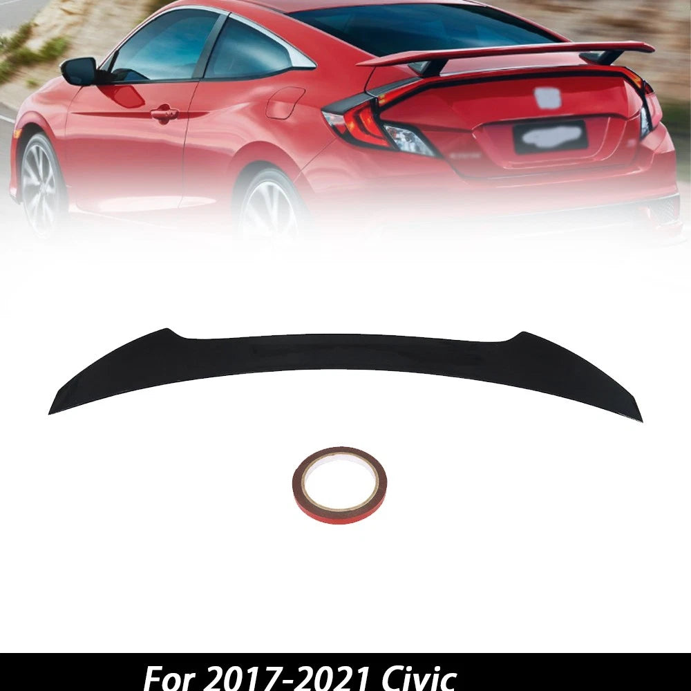 Matte Black ABS Rear Trunk Spoiler Wing for Civic (2017–2021)