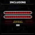 2X 15" Red LED Truck Trailer Strip Brake Lights Rear Turn Tail Light Bar