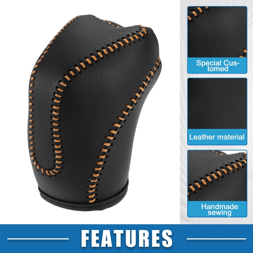 Gear Shifting Knob Cover for Subaru Crosstrek (2018–2023) Black Orange Stitches