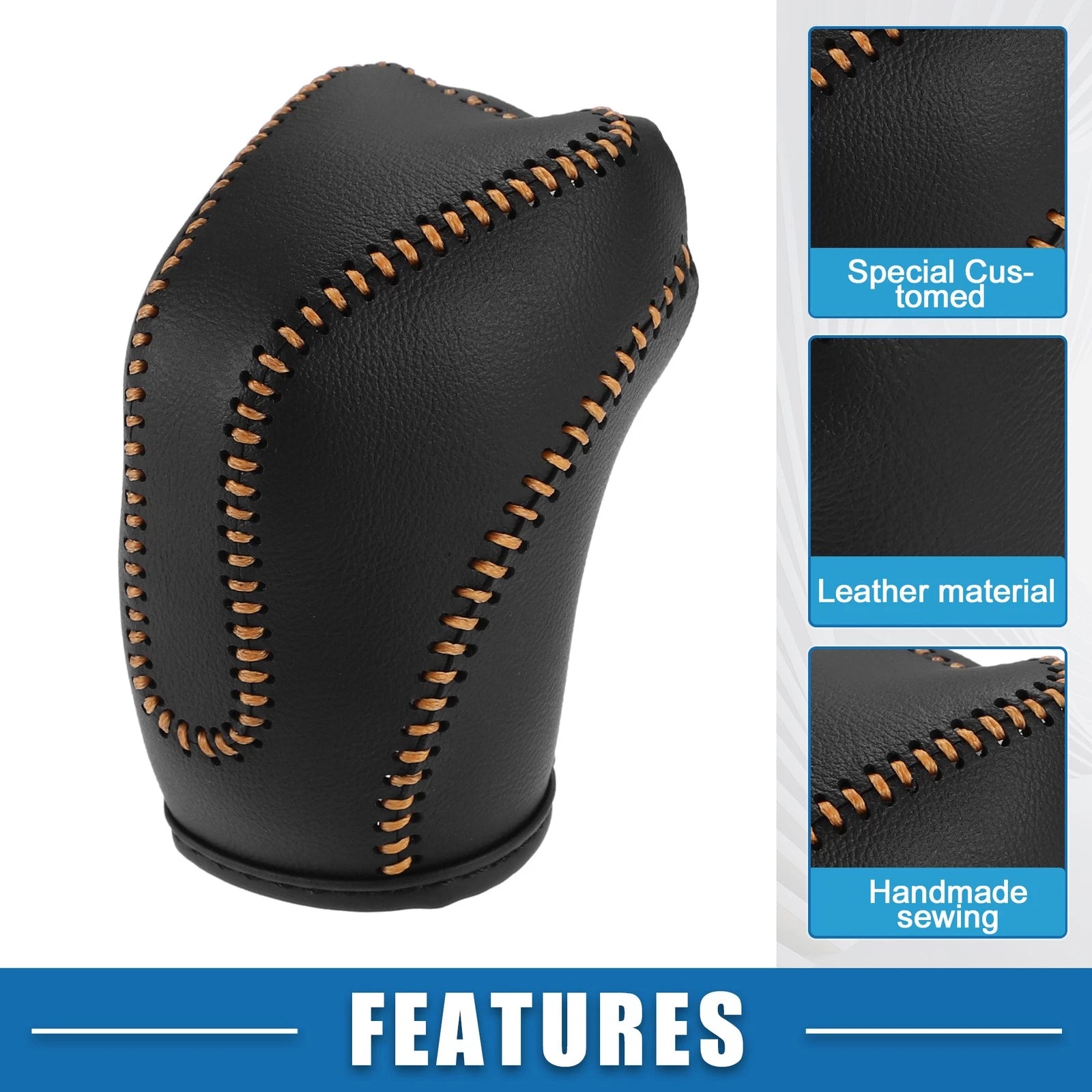 Gear Shifting Knob Cover for Subaru Crosstrek (2018–2023) Black Orange Stitches