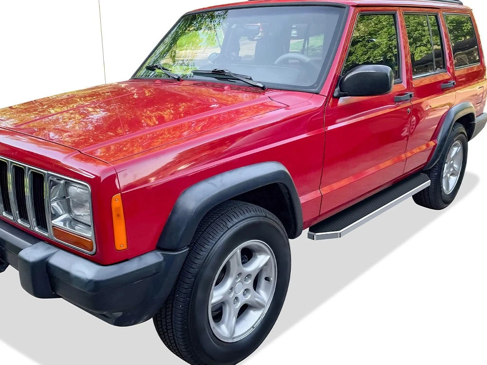 Set of 2 Polished 6" iBoard Side Step Nerf Bars for Jeep Cherokee (1984-2000)