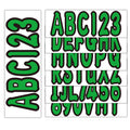 Set of 4 Green Decals A-Z & 0-9 for Boat Registration Stickers