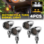 4Pcs LED Bullet Turn Signals DRL Light Chrome for Yamaha Road Star XV 1600 (2000–2008)