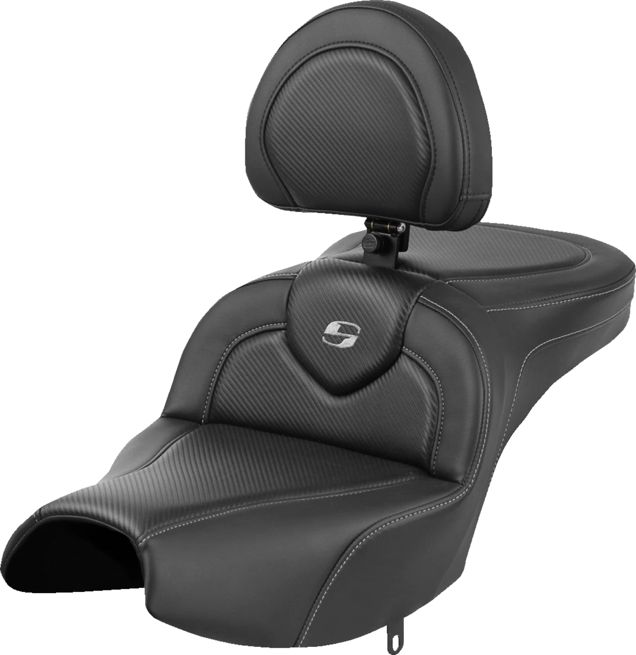 SADDLEMEN Roadsofa Seat with Backrest for Indian Pursuit (2022–2023) - Black Carbon Fiber
