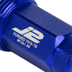 20 Pcs J2 7075 Forged Aluminum M12x1.5 Knurled Lug Nut Kit + Adapter Blue