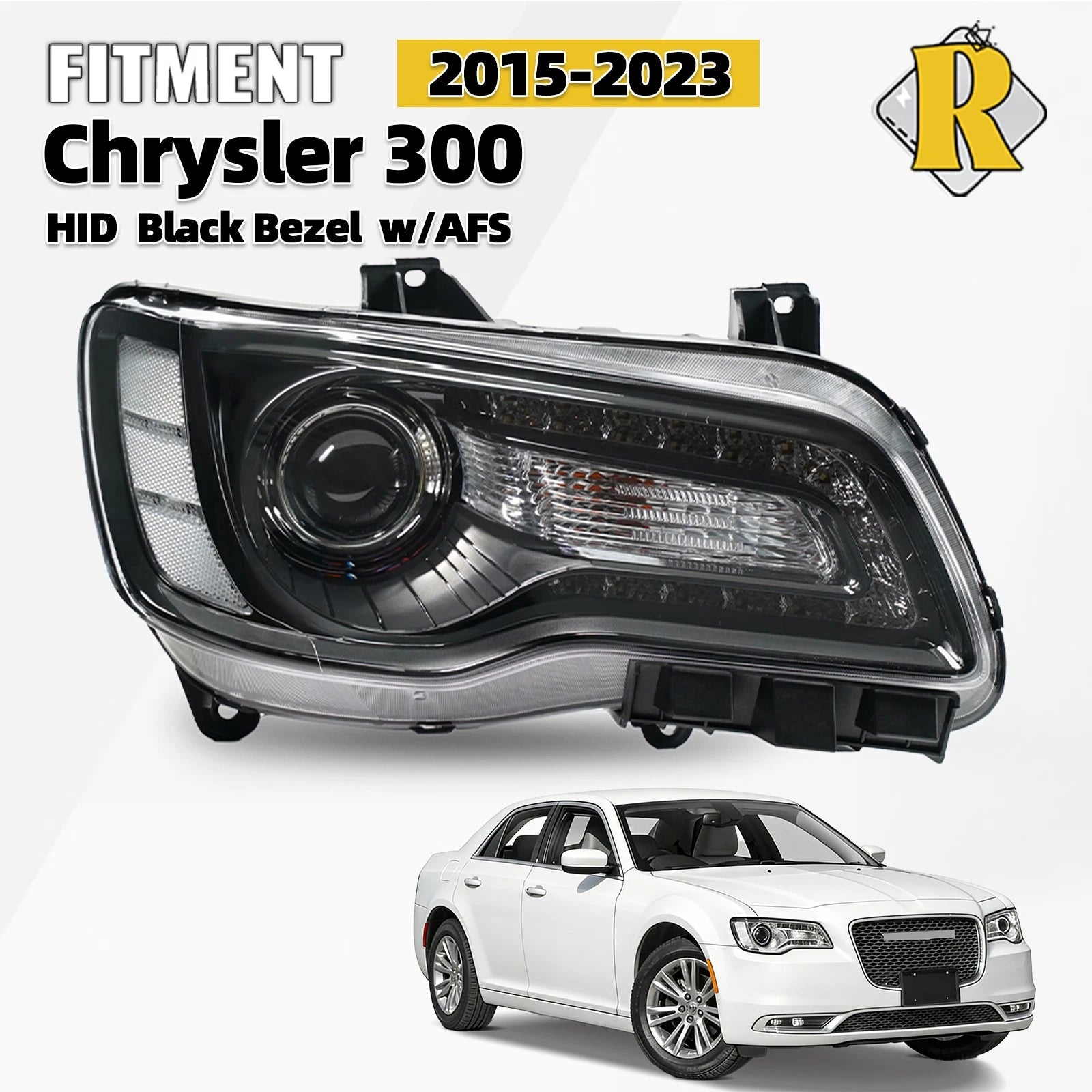 HID Headlight for Chrysler 300 (2015–2023) Passenger Side w/Adaptive Headlamps