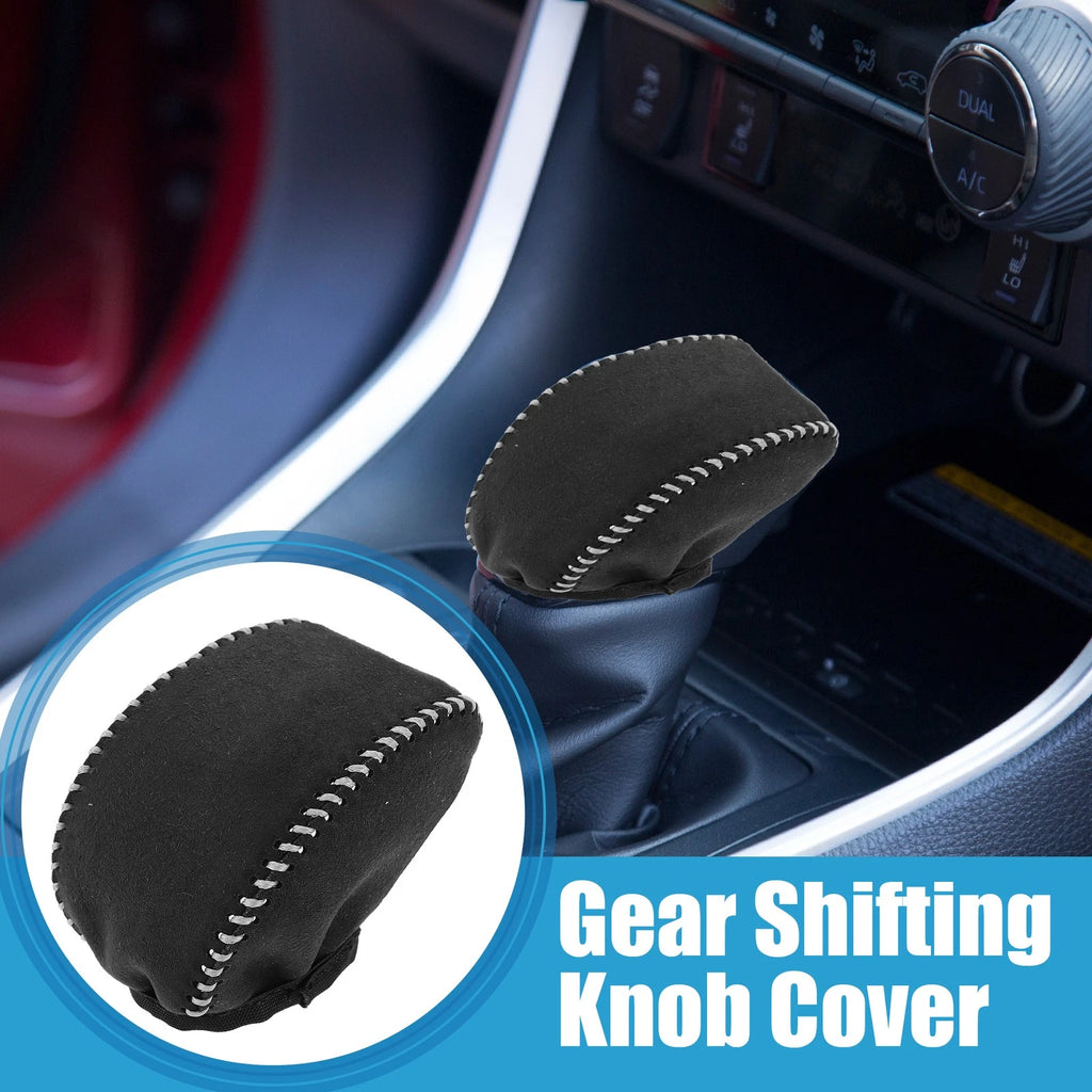 Gear Shifting Knob Cover for Toyota RAV4 (2019–2022) Black Gray Stitches