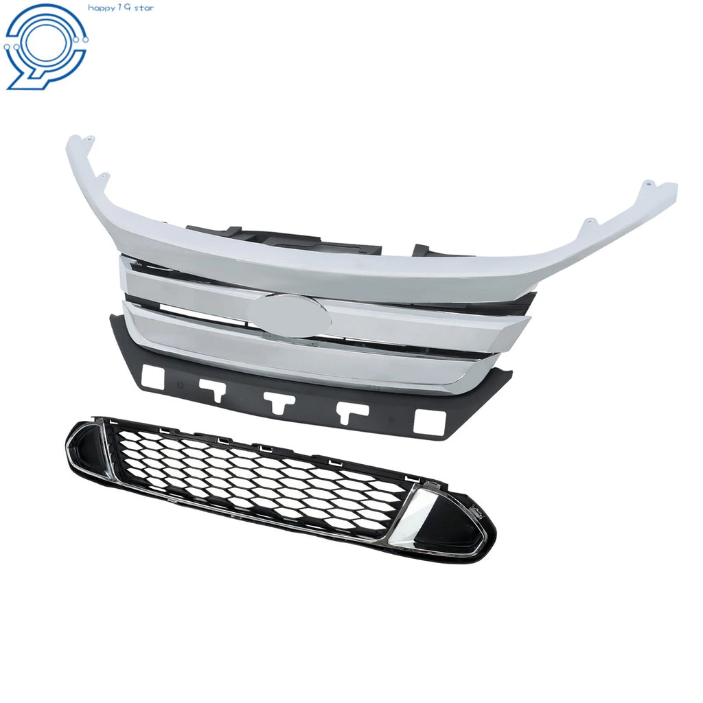 Set of 4 Upper Bumper Grilles for Ford Fusion Sport (2010–2012) Chrome Ring