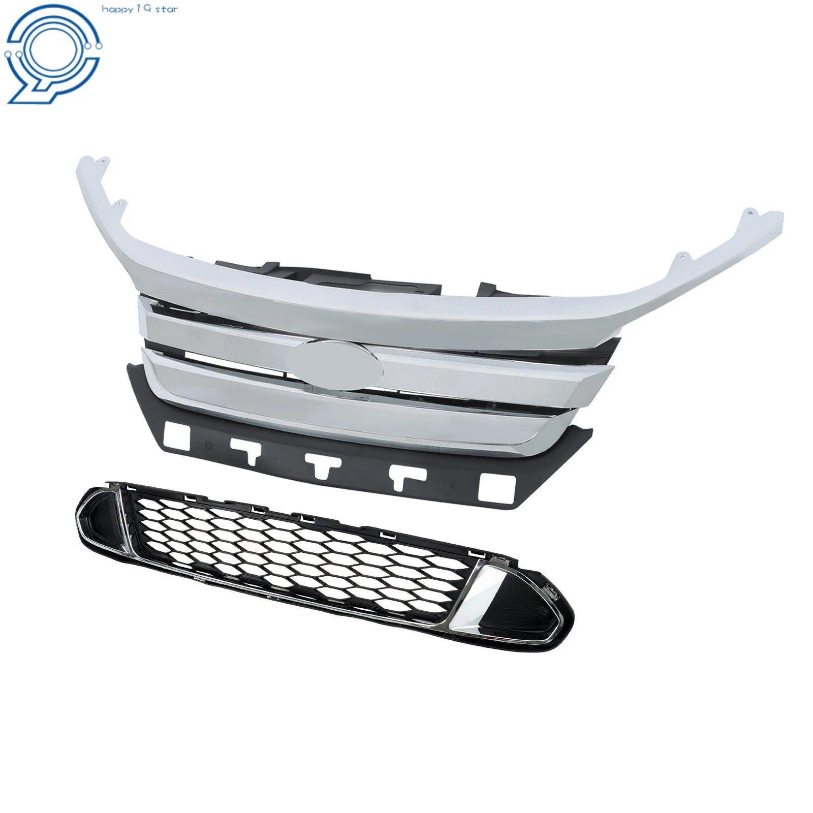 Set of 4 Upper Bumper Grilles for Ford Fusion Sport (2010–2012) Chrome Ring