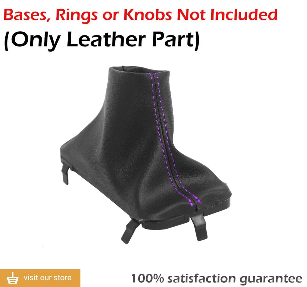 Leather Automatic Shift Boot Cover for Ford F150 (2015–2020) Purple Stitch