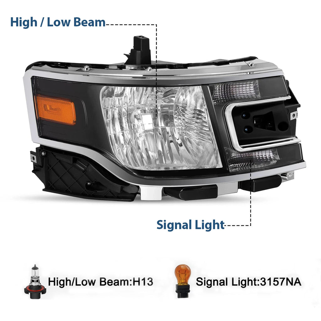 Halogen Headlight Assembly for Ford Flex (2013–2019) DA8Z13008A