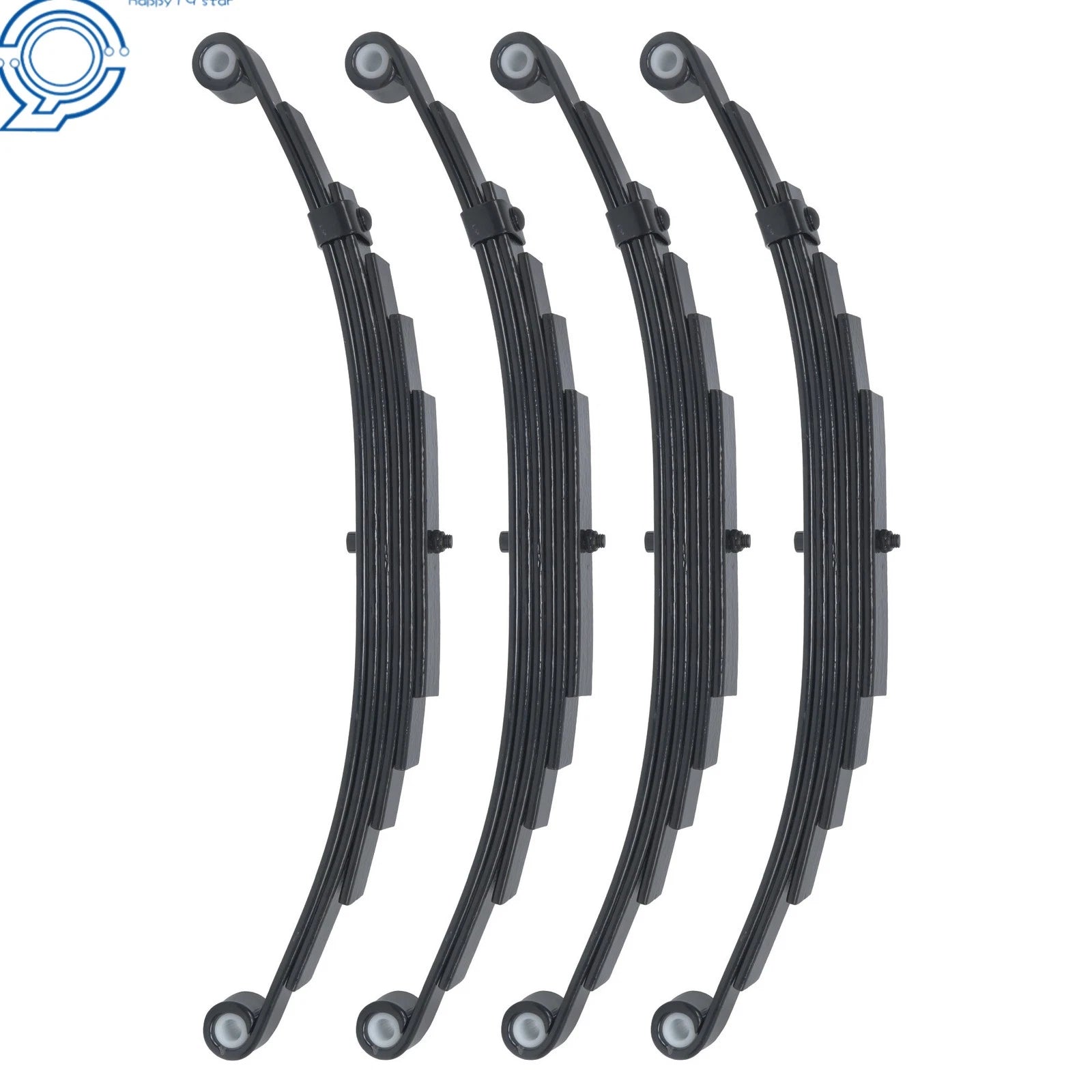 Set of 4 7000lbs Tandem Trailer Axle 6 Leaf Double Eye Springs (3500lbs)