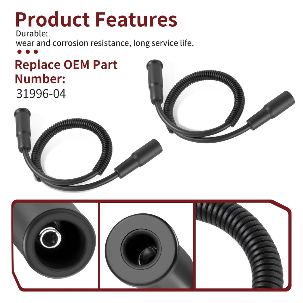 2 Pack Spark Plug Cable for Sportster 883 Low XL883L Roadster XL883R (2005–2006)