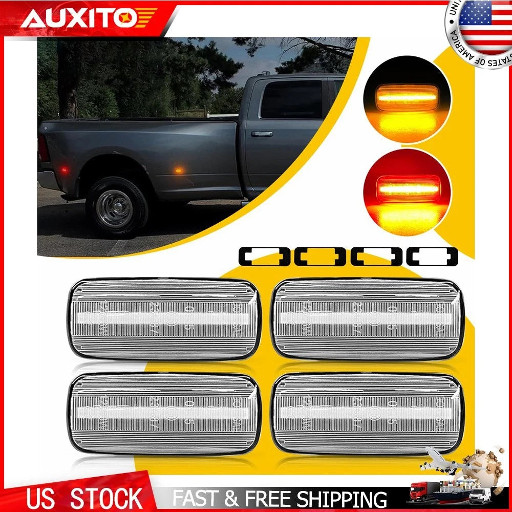Clear Lens LED Side Marker Lights for Dodge Ram 2500/3500 (2010–2018)