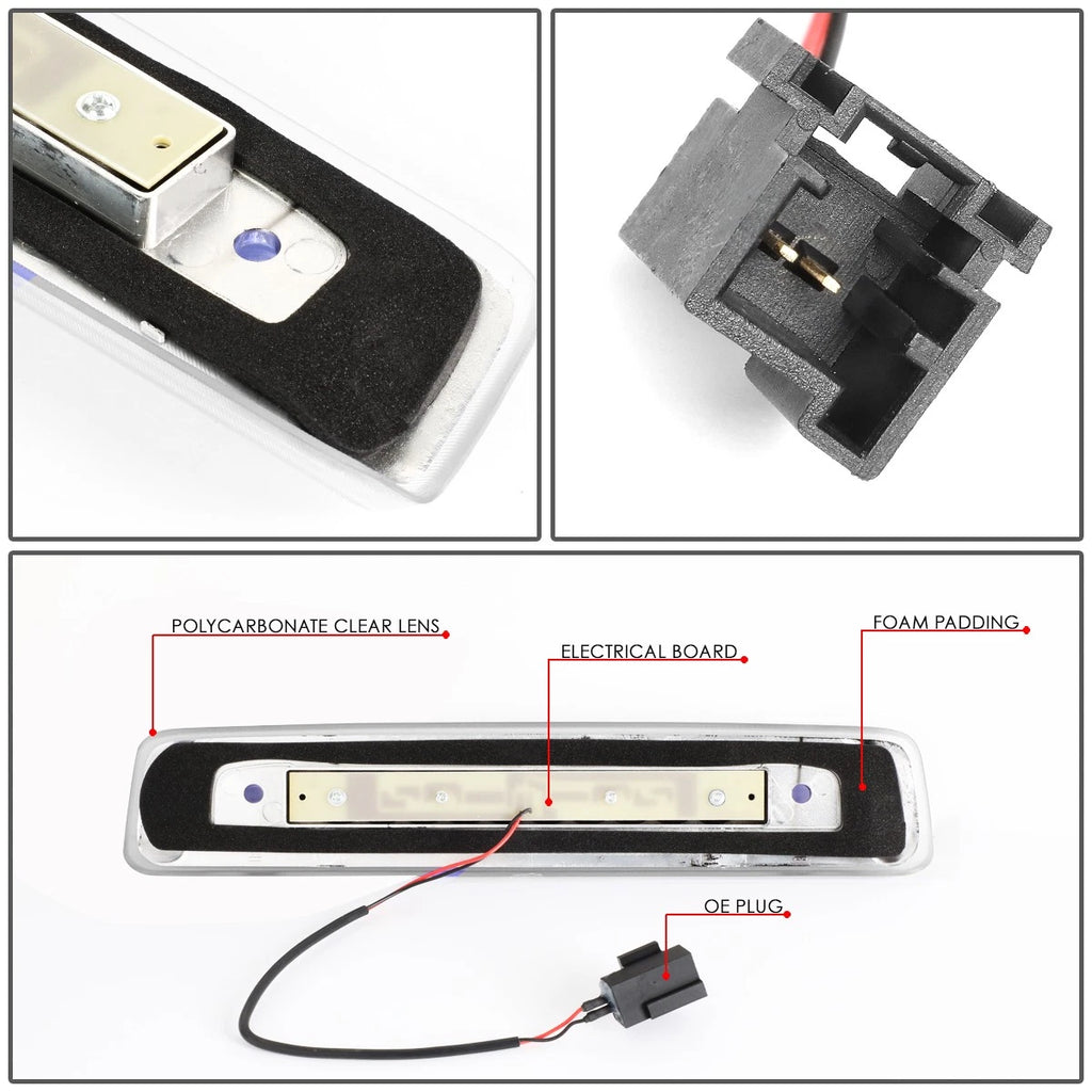 Full LED Third Brake Light for Jeep Commander (2006–2010) Chrome