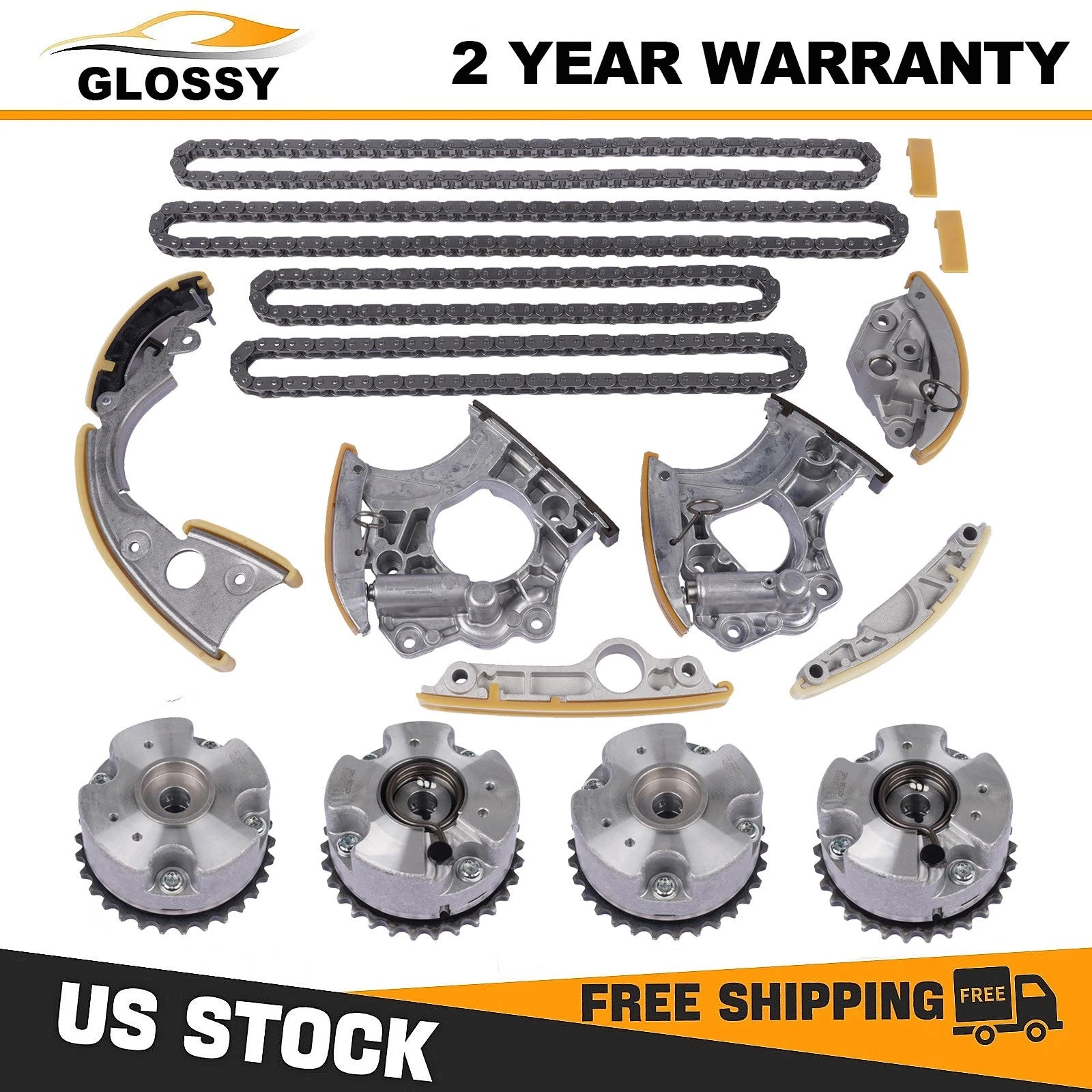 Timing Chain Kit with Camshaft Adjusters for Audi A4 A5 A6 Q5 (2008–2016)