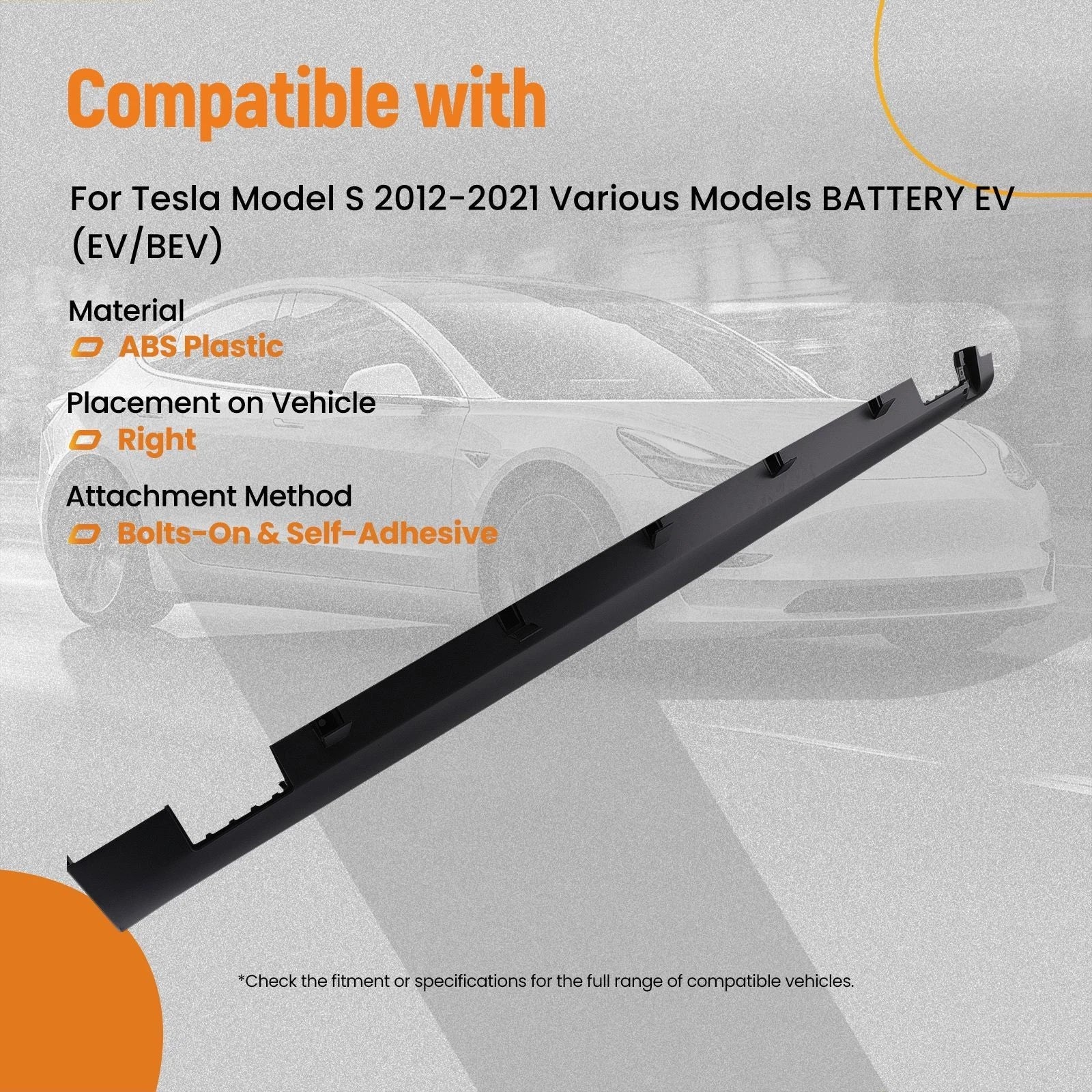 Right Side Body Panel for Tesla Model S (2012–2021) 6005875-00-J