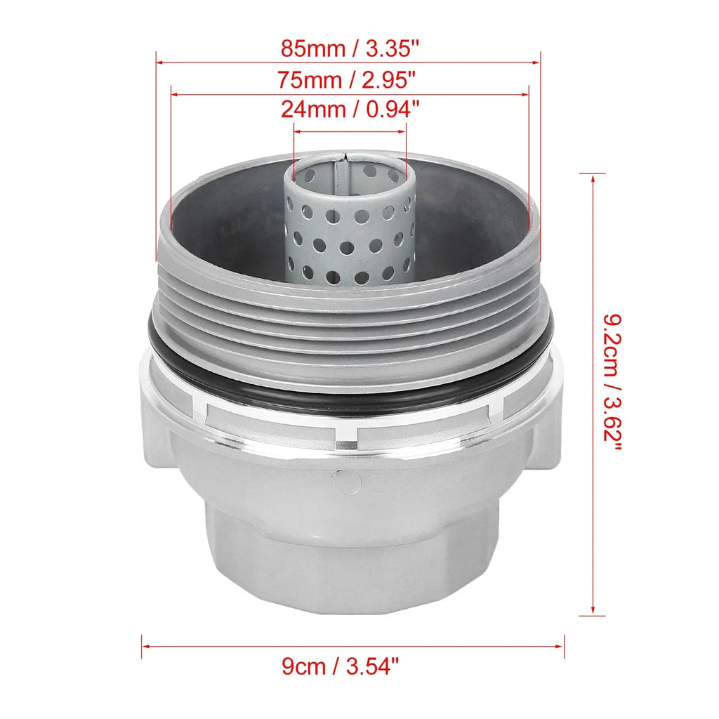 Silver Tone Oil Filter Cap Cover for Lexus Toyota (2000-2023)