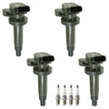 Set of 4 NGK Ignition Coils & Nickel Spark Plugs for Toyota Celica Corolla (1999–2005)