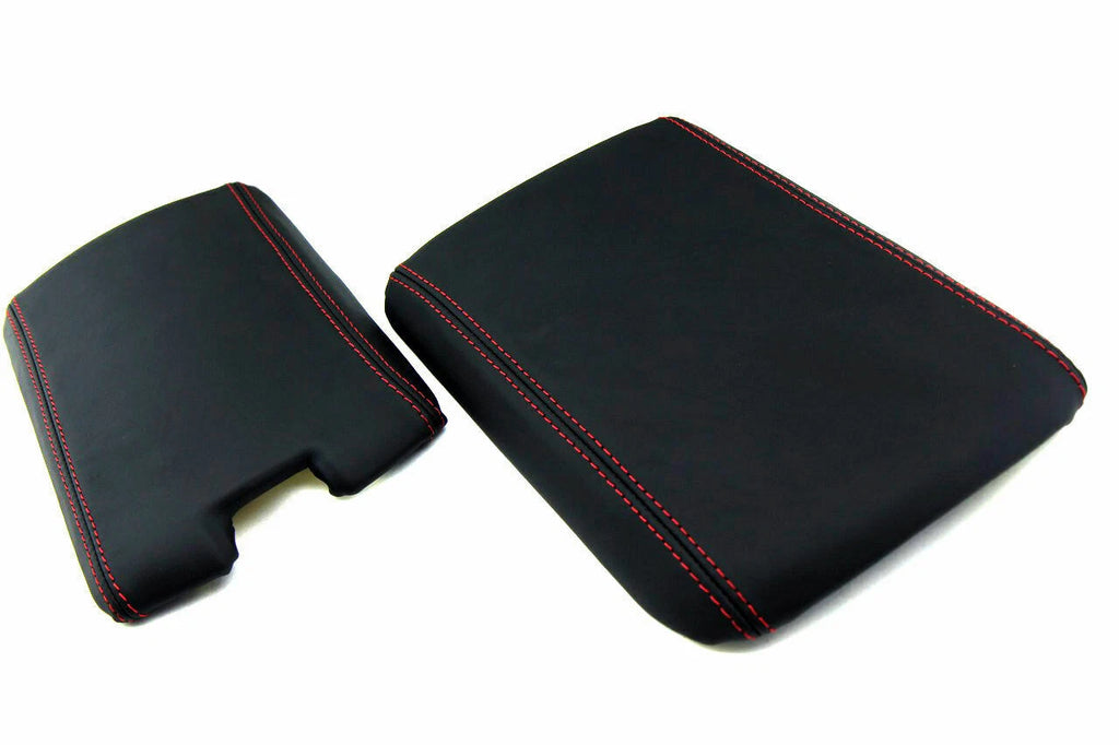 Center Console Lid Armrest for Mazda RX-8 (2004–2008) Black Red Stitch