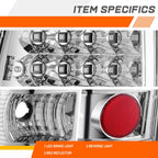 Full LED Tail Light Stop/Brake Lamp Chrome for Chevy Silverado/GMC Sierra (1999–2003)