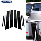 Piano Black Pillar Posts Side Door Window Protector for Honda Civic 2012–2015
